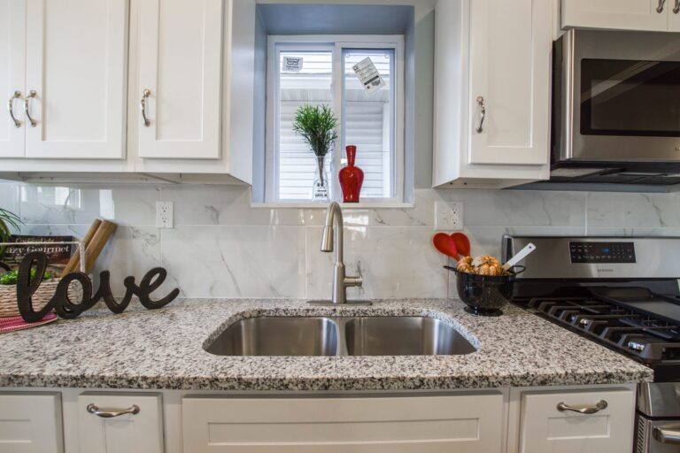home kitchen with cabinets