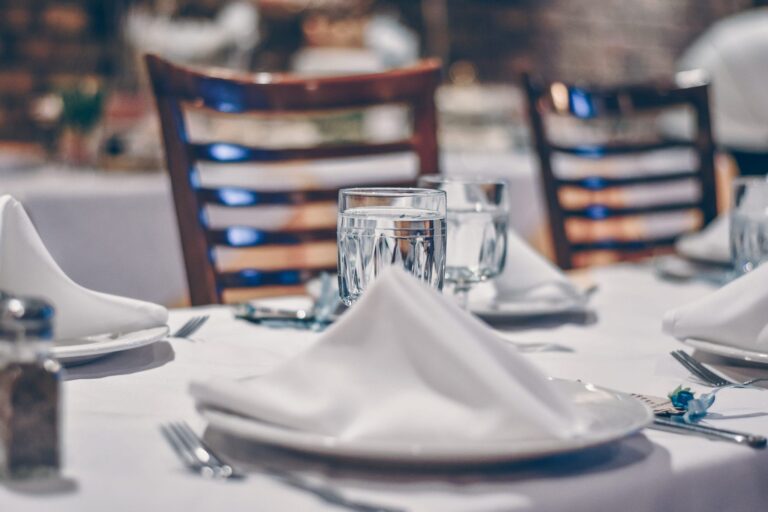 table setting in a restaurant