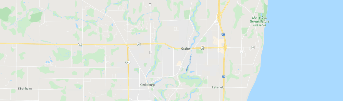 Wisconsin map focusing on Grafton