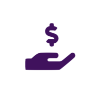 Hand under dollar sign icon